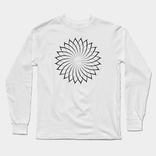 One Side Black Long Sleeve T-Shirt